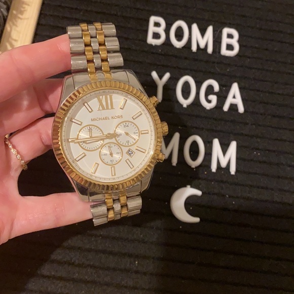 10 stars Michael Kors Lexington Chrono Watch $356 Two Tone - Picture 11 of 14